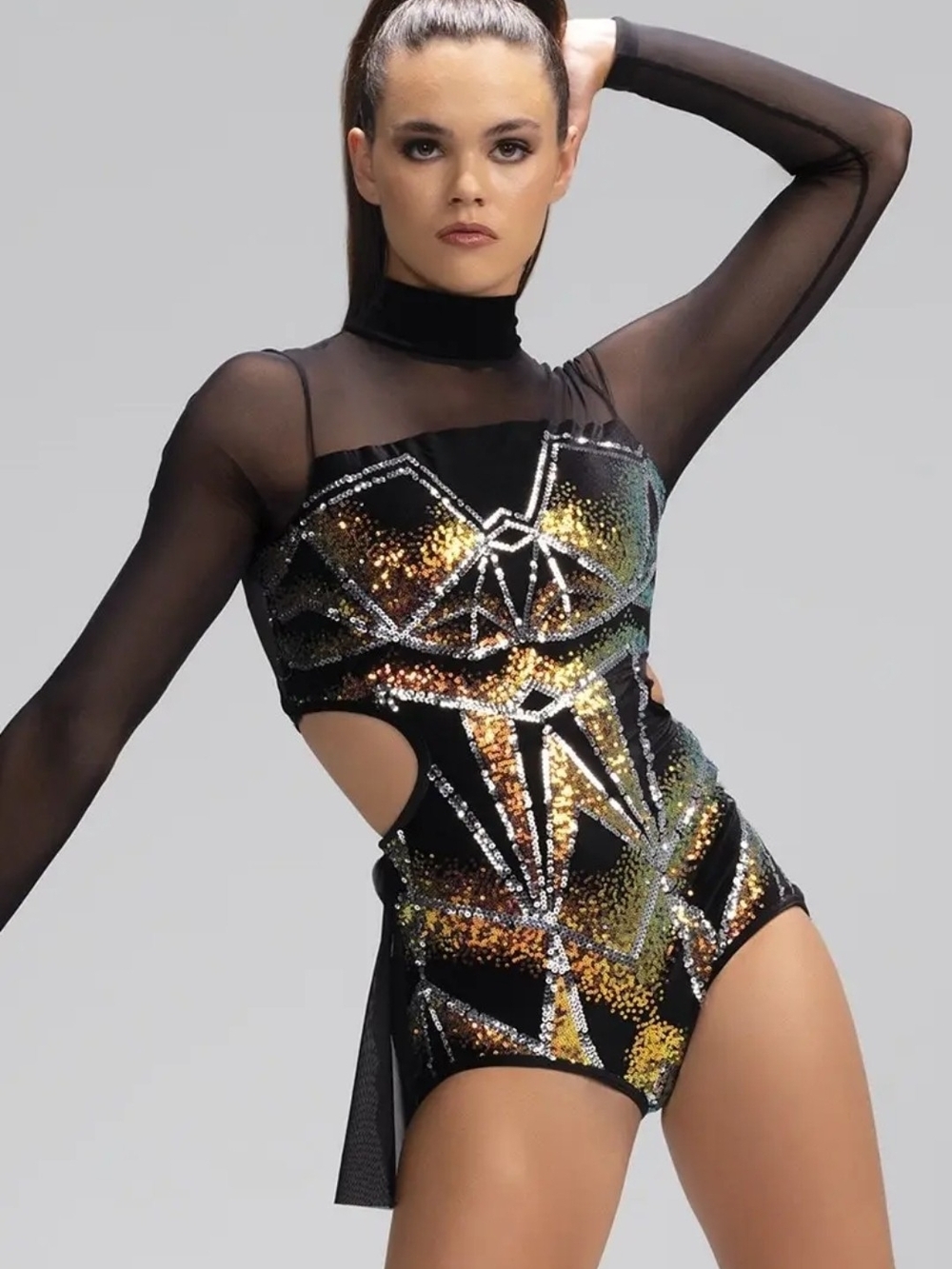 Weissman Baby I'm Yours Leotard Sequins Dance Costume Halloween AS